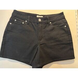 NEW! Juicy Couture Black Denim Shorts Womens Size 6 Mid Rise Stretch 3" inseam